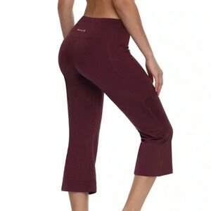 BALEAF Yoga Workout Capris Lounge Pants with Side Pockets